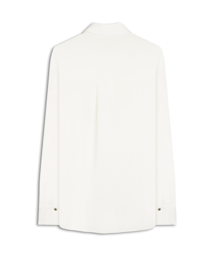 Camisa Crepe Texture Classic Off White