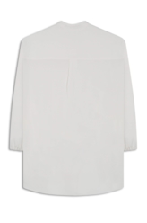 Camisa Crepe Visco Ruffle Shirt Off White