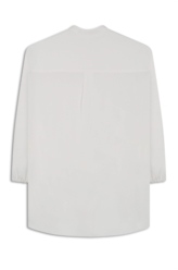 Camisa Crepe Visco Ruffle Shirt Off White