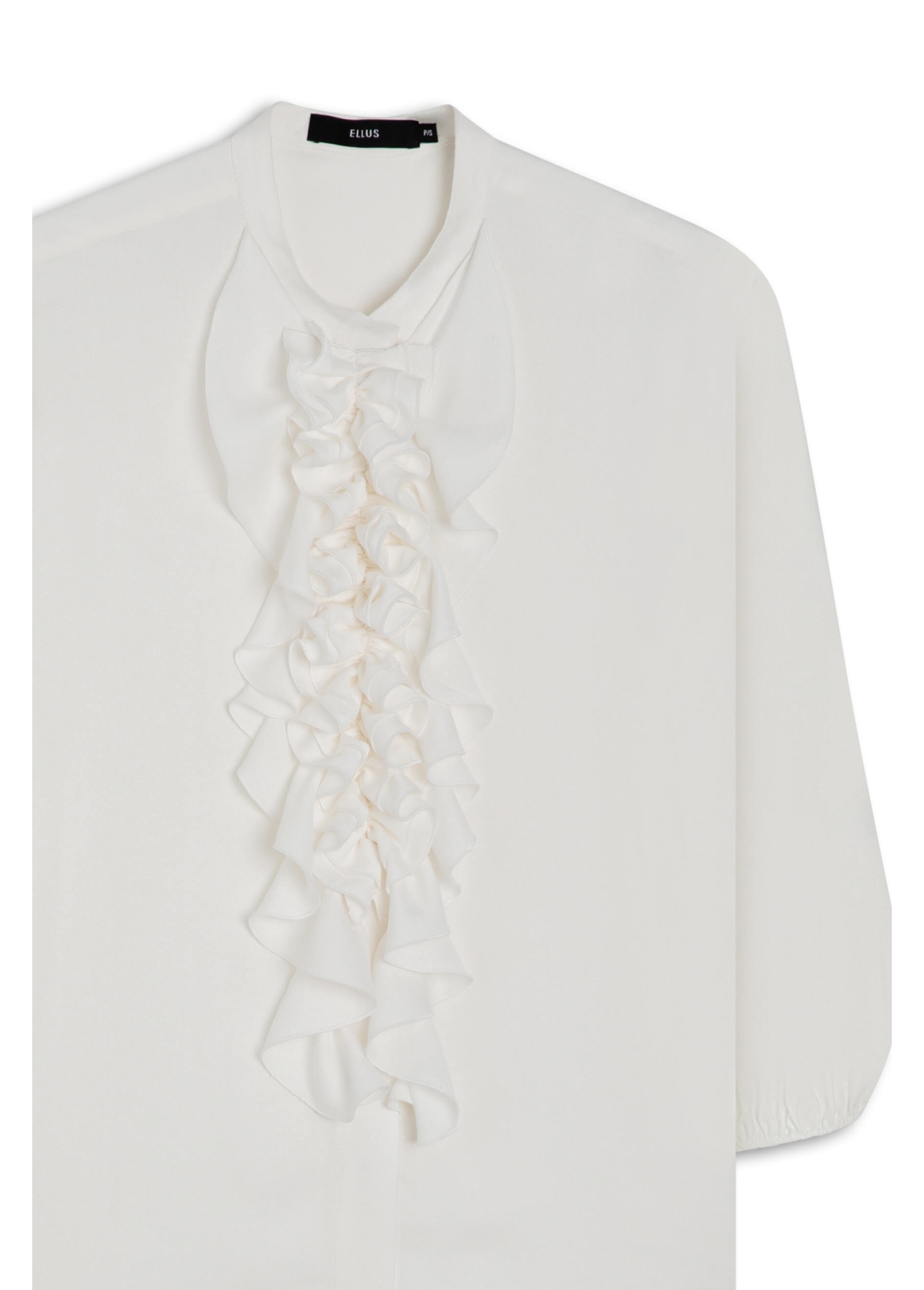 Camisa Crepe Visco Ruffle Shirt Off White