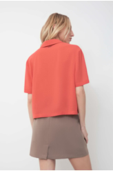 Camisa Cropped Shirt Georgette Off White