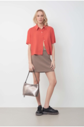 Camisa Cropped Shirt Georgette Off White