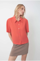Camisa Cropped Shirt Georgette Off White