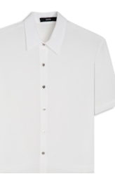Camisa Cropped Shirt Georgette Off White