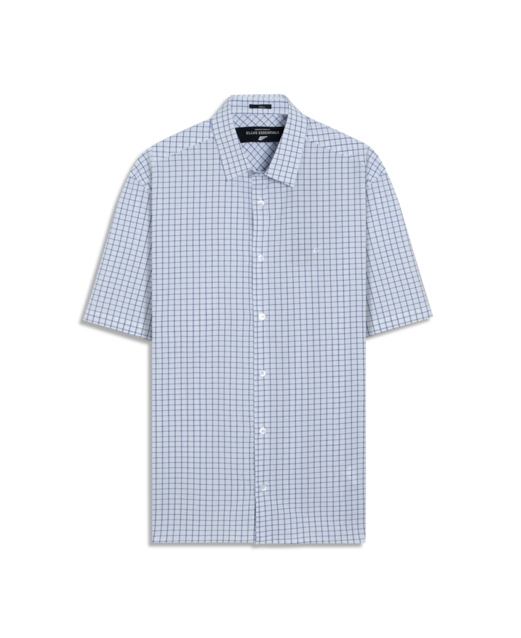 Camisa Crumpled Stretch Azul Bic