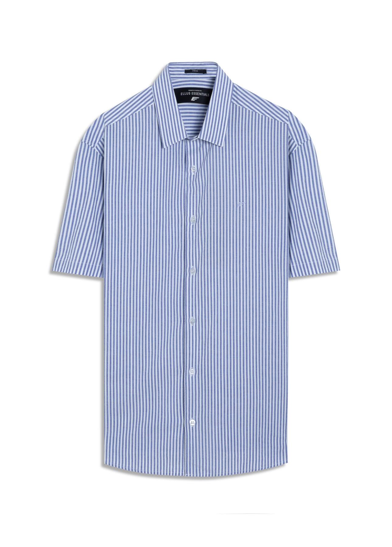 Camisa Crumpled Stretch Azul Bic