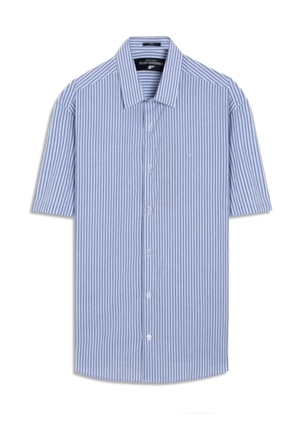 Camisa Crumpled Stretch Azul Bic