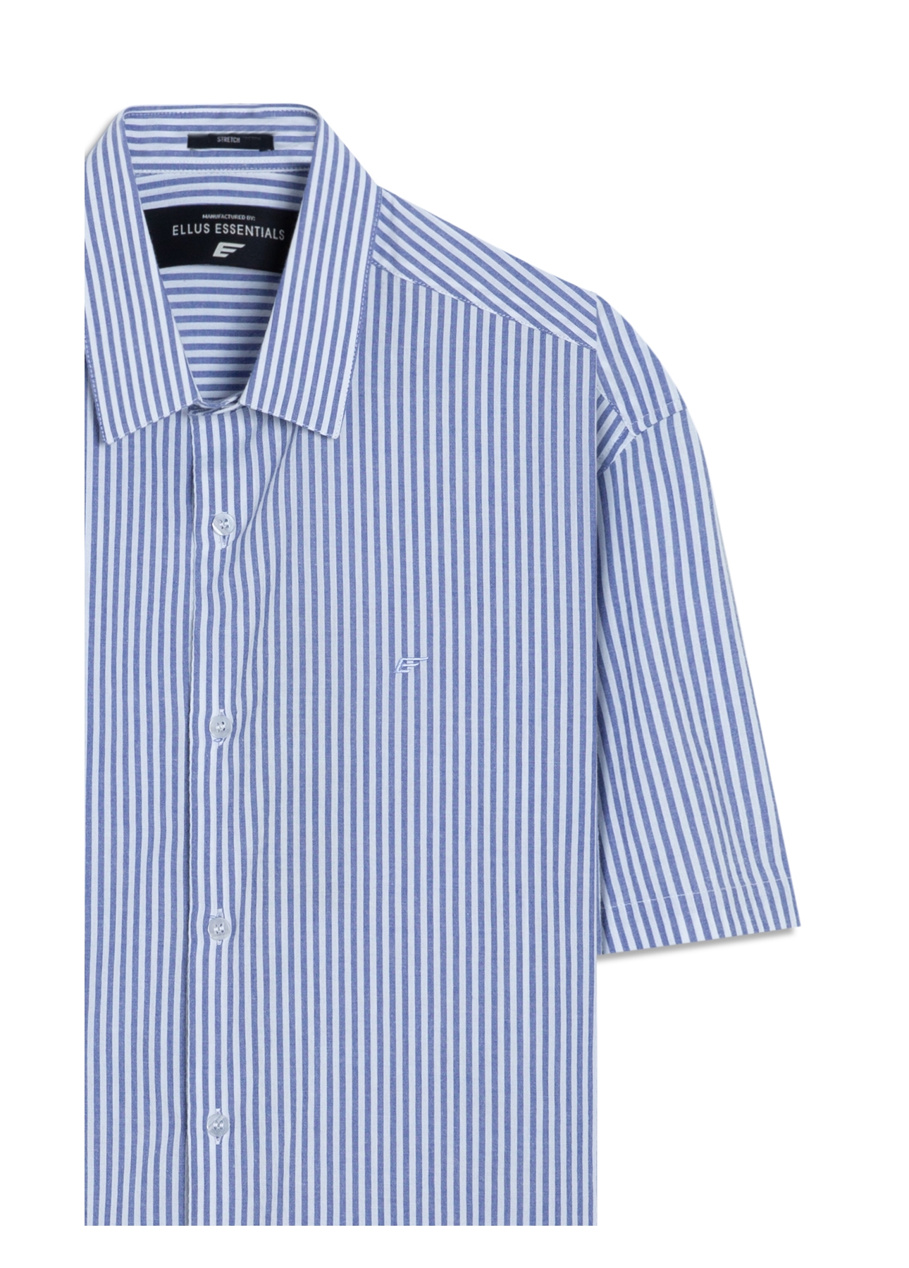 Camisa Crumpled Stretch Azul Bic
