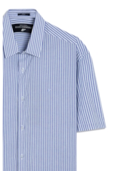 Camisa Crumpled Stretch Azul Bic