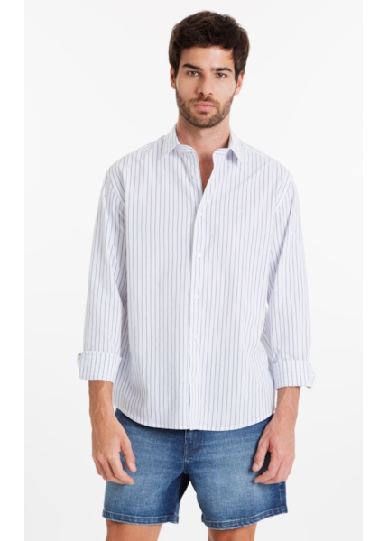 Camisa Crumpled Stretch Santa Azul Bic