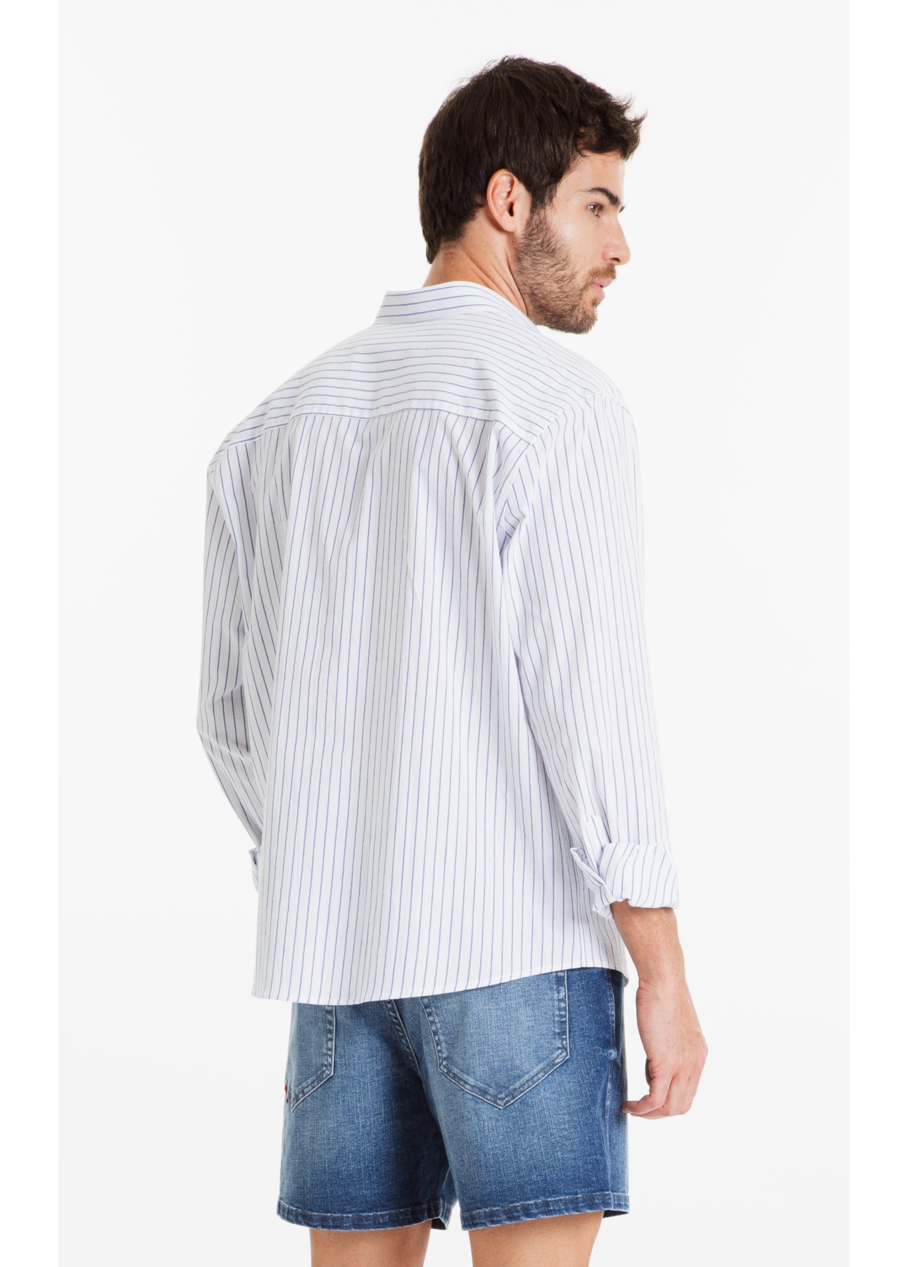 Camisa Crumpled Stretch Santa Azul Bic