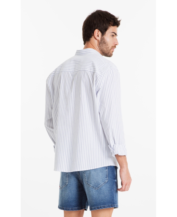 Camisa Crumpled Stretch Santa Azul Bic