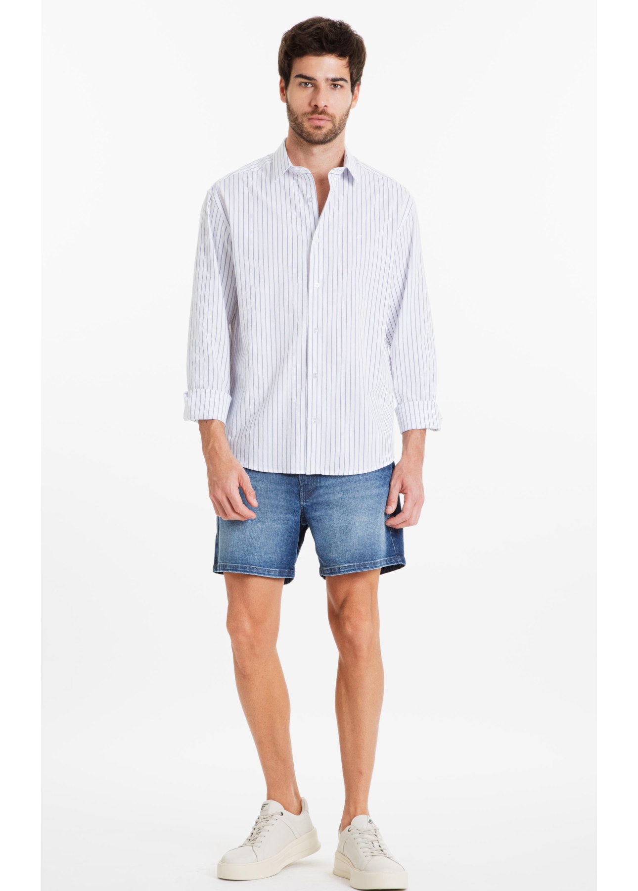 Camisa Crumpled Stretch Santa Azul Bic