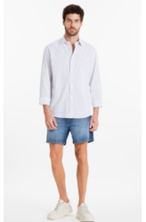 Camisa Crumpled Stretch Santa Azul Bic