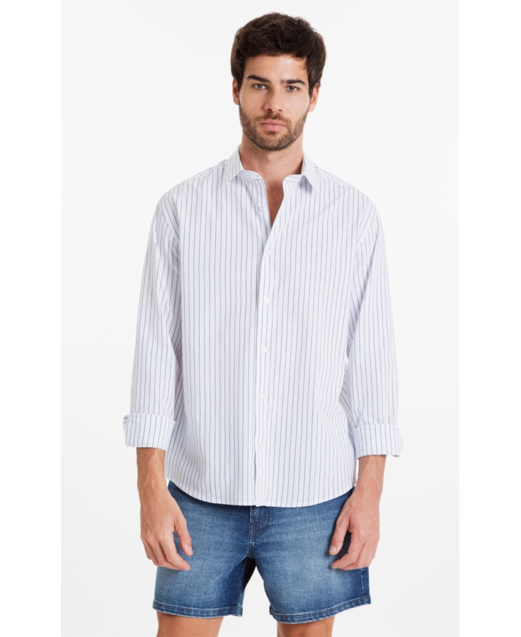 Camisa Crumpled Stretch Santa Azul Bic