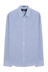 Camisa Crumpled Stretch Santa Paula Listras Cla Azul Bic