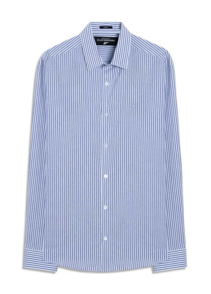 Camisa Crumpled Stretch Santa Paula Listras Cla Azul Bic
