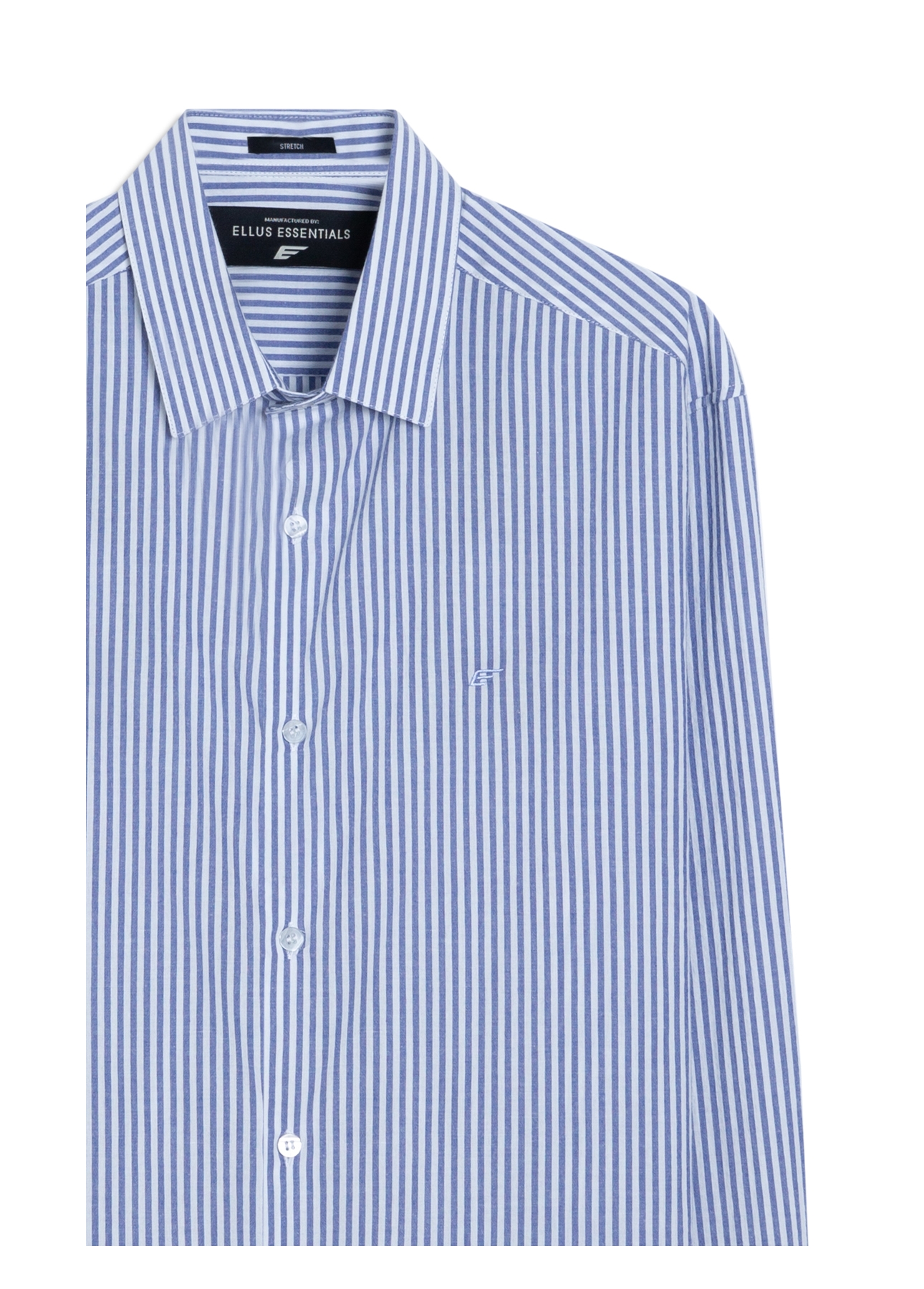 Camisa Crumpled Stretch Santa Paula Listras Cla Azul Bic