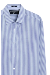 Camisa Crumpled Stretch Santa Paula Listras Cla Azul Bic