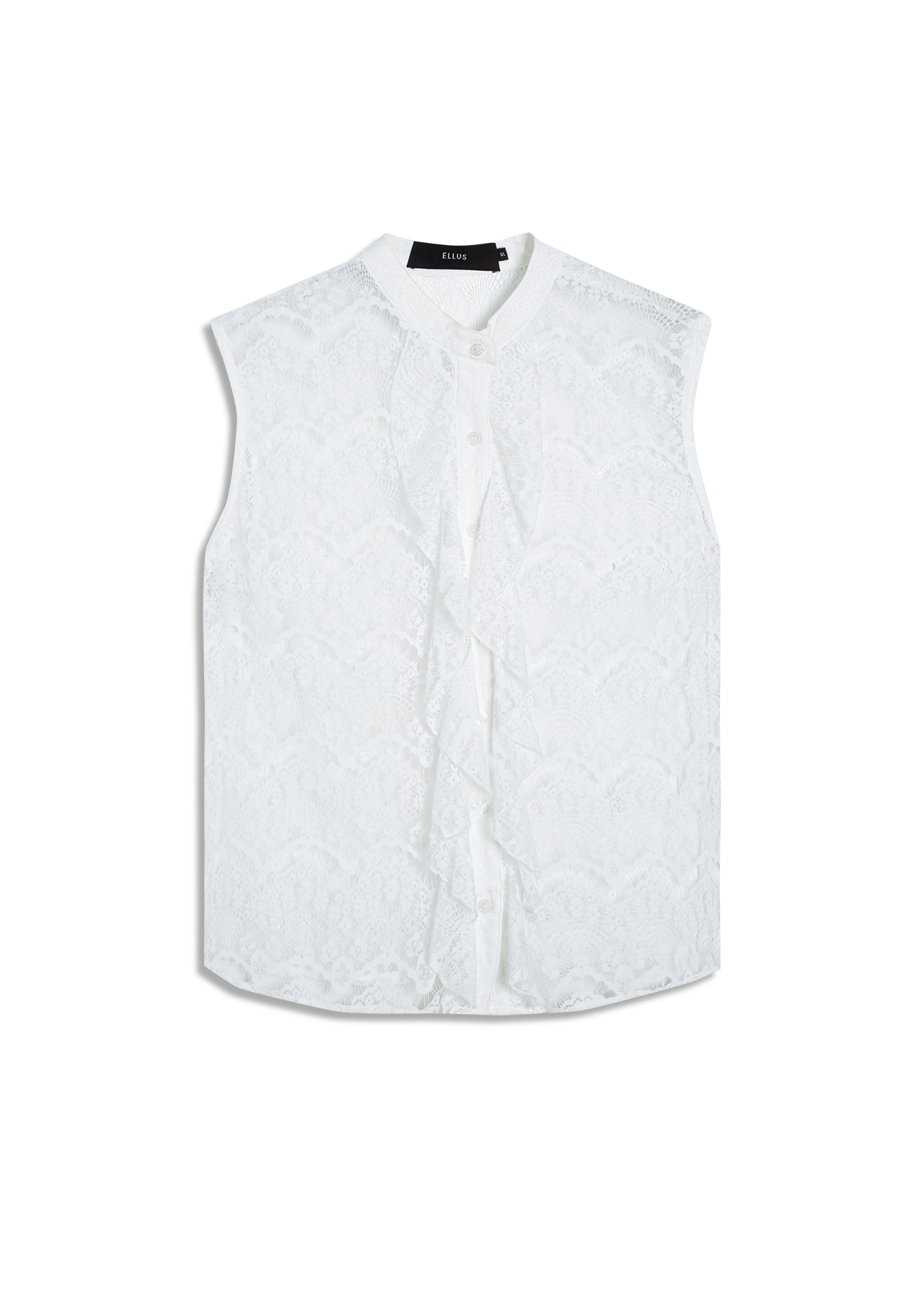 Camisa Ferrete Ruffle Sleeveless Off White