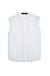 Camisa Ferrete Ruffle Sleeveless Off White