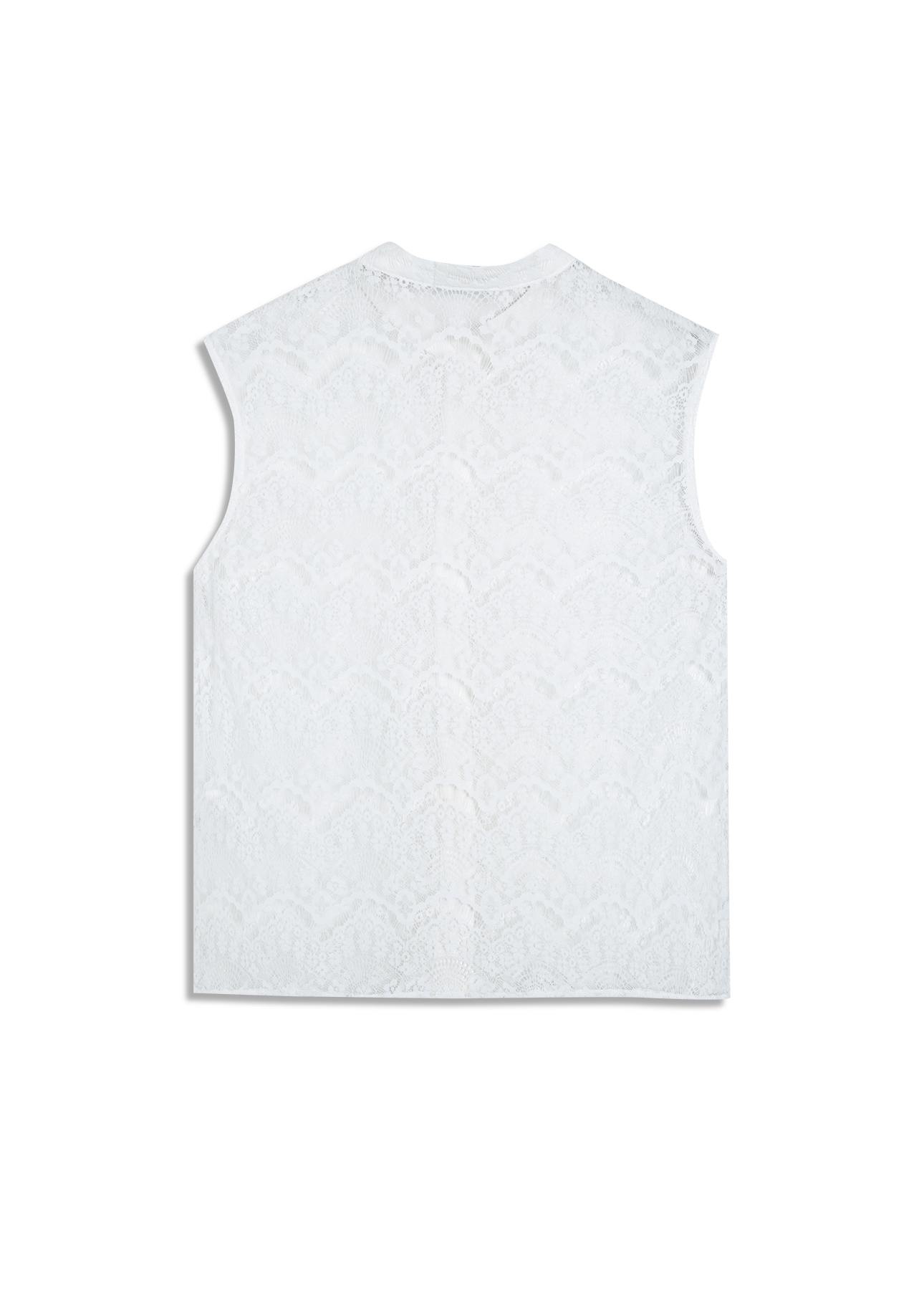 Camisa Ferrete Ruffle Sleeveless Off White