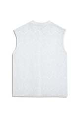 Camisa Ferrete Ruffle Sleeveless Off White