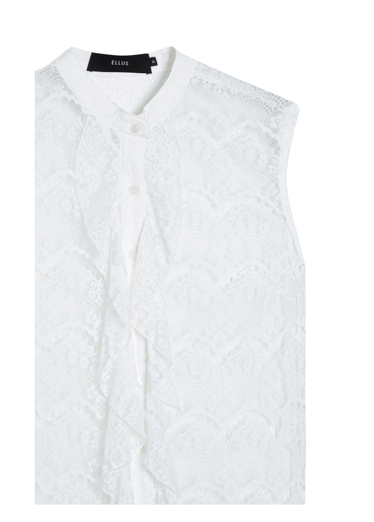 Camisa Ferrete Ruffle Sleeveless Off White