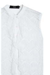 Camisa Ferrete Ruffle Sleeveless Off White