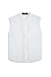 Camisa Ferrete Ruffle Sleeveless Off White