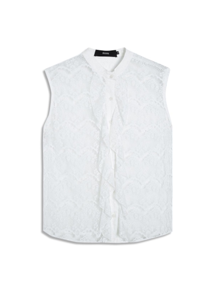 Camisa Ferrete Ruffle Sleeveless Off White