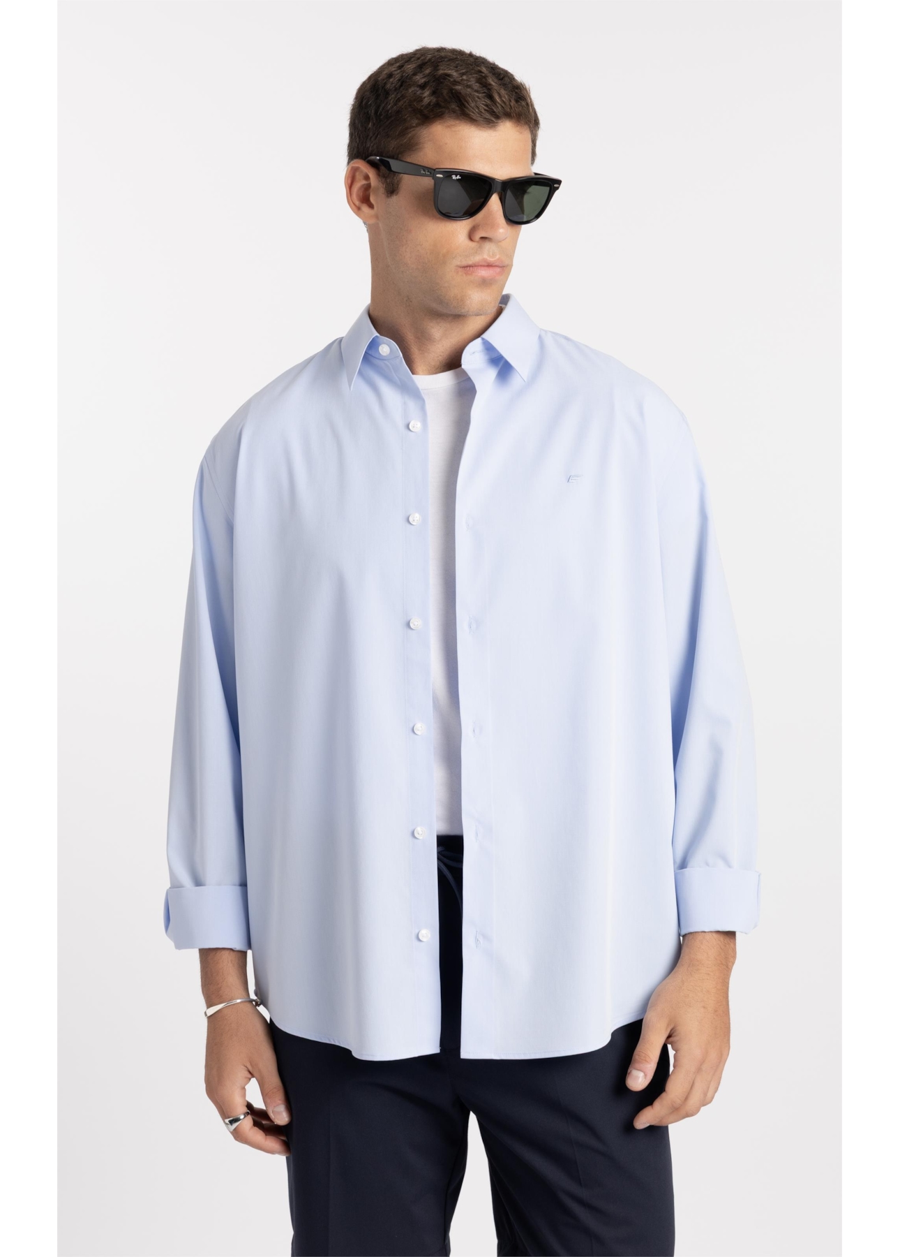 Camisa Fil a Fil Modal Classic Azul Claro