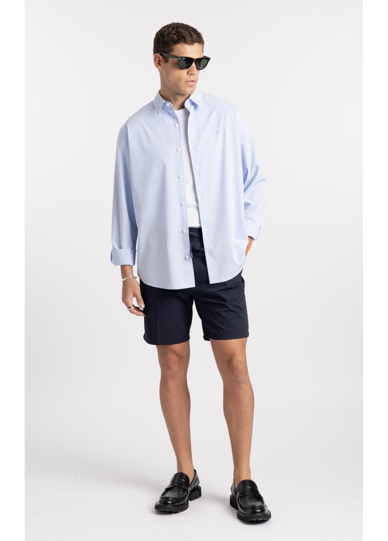 Camisa Fil a Fil Modal Classic Azul Claro
