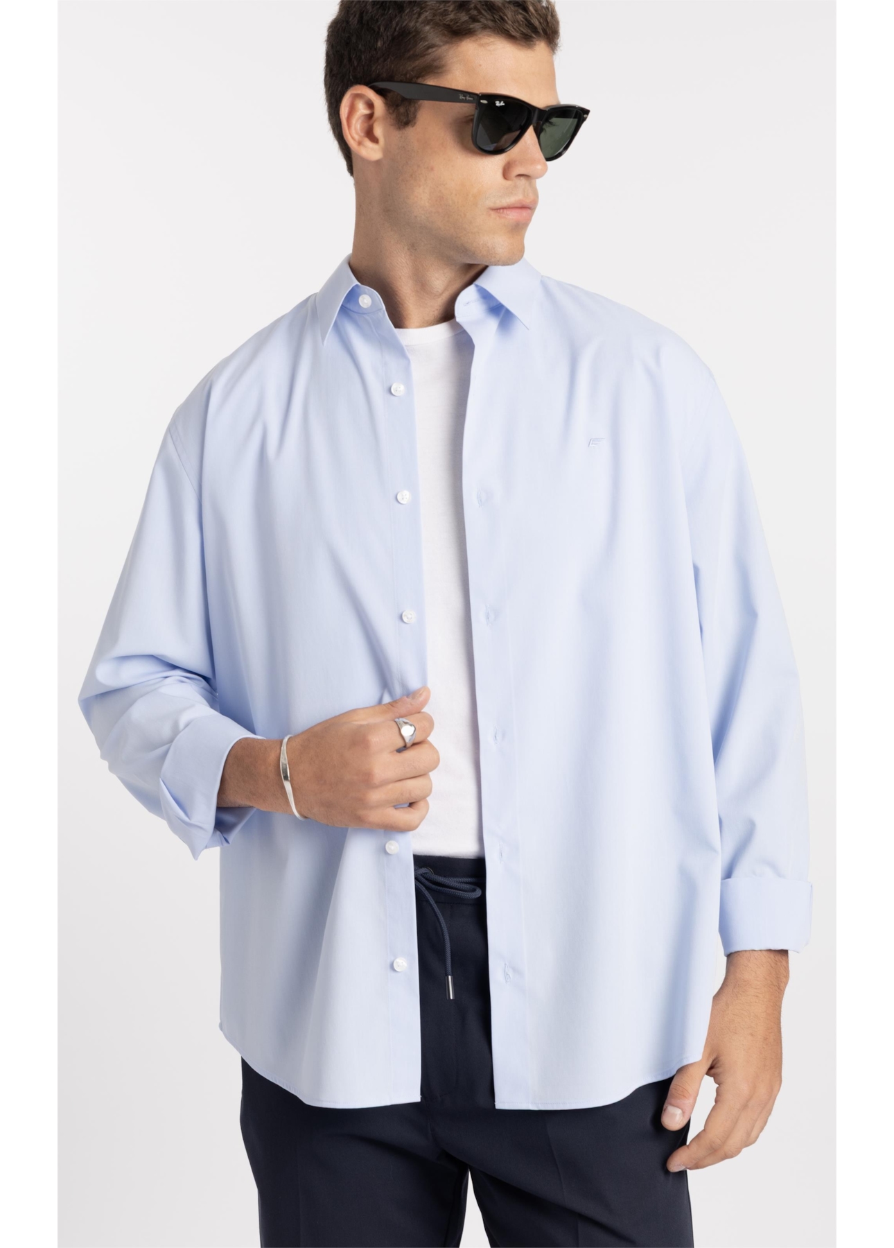 Camisa Fil a Fil Modal Classic Azul Claro