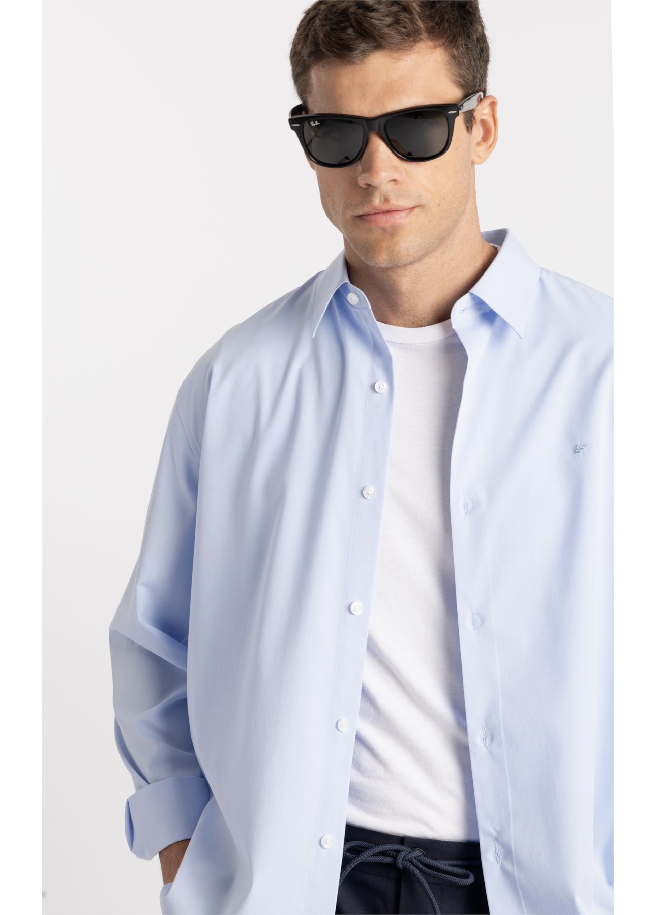 Camisa Fil a Fil Modal Classic Azul Claro