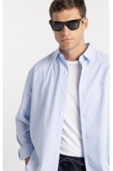 Camisa Fil a Fil Modal Classic Azul Claro