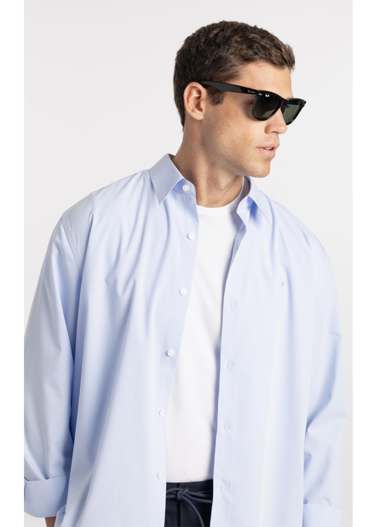 Camisa Fil a Fil Modal Classic Azul Claro