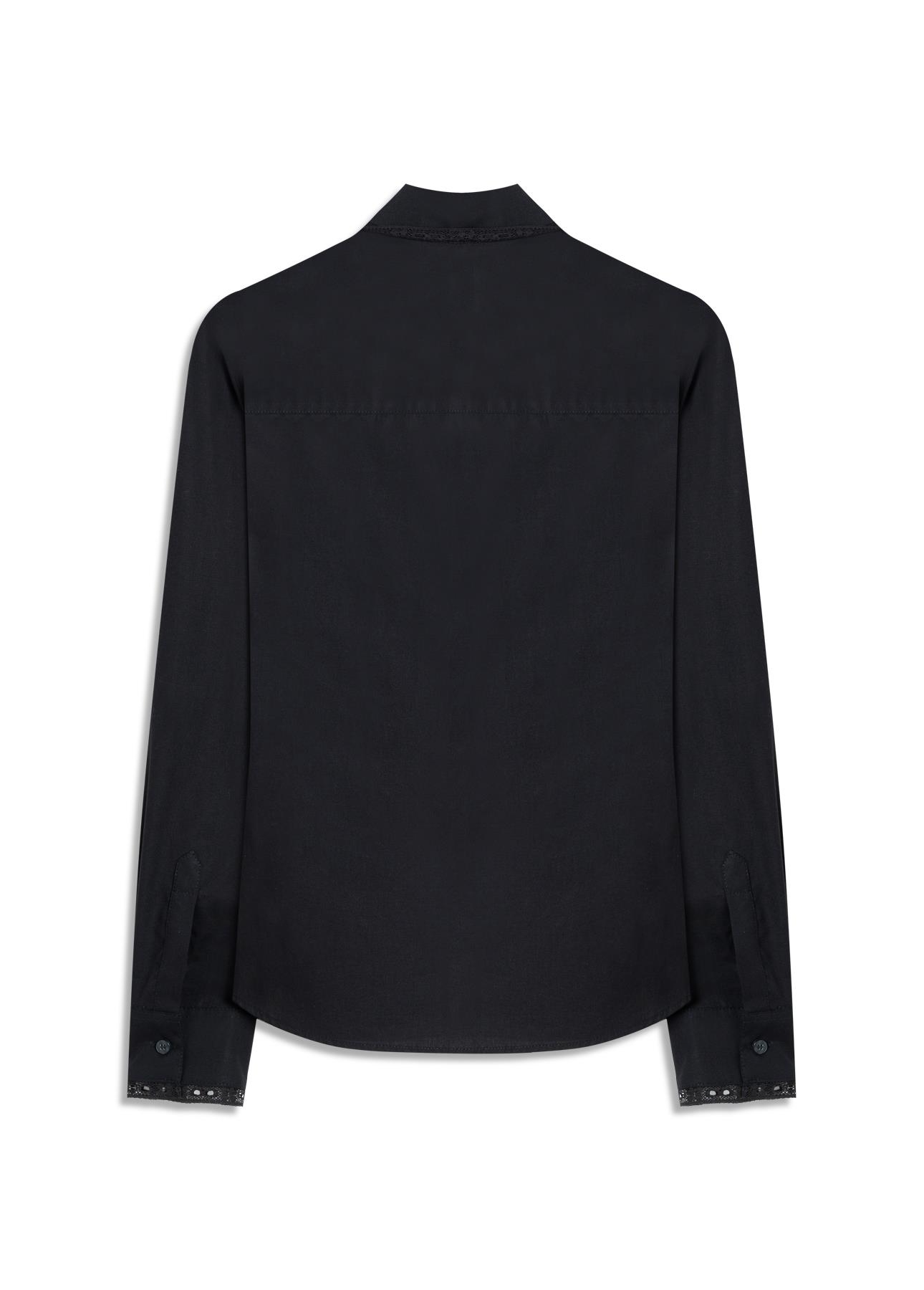 Camisa Galles Ruffled Shoulders Preto