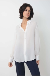 Camisa Georgette Oversized Ellus Off White