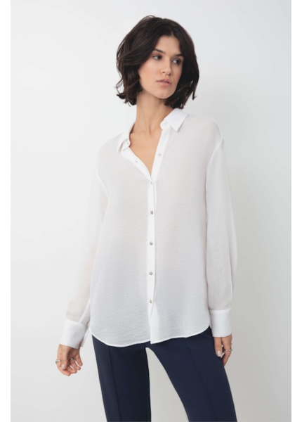 Camisa Georgette Oversized Ellus Off White