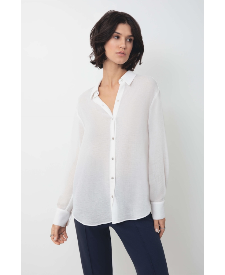 Camisa Georgette Oversized Ellus Off White