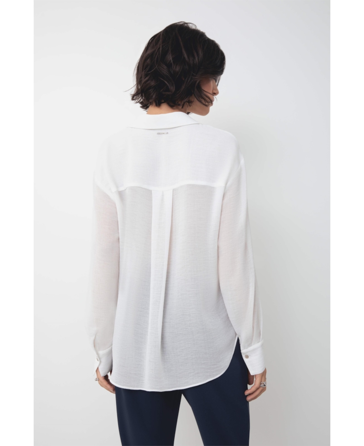 Camisa Georgette Oversized Ellus Off White