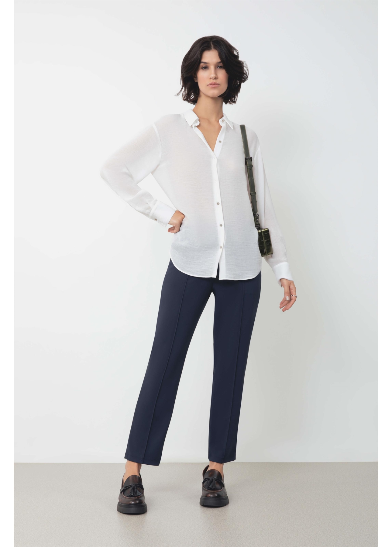 Camisa Georgette Oversized Ellus Off White