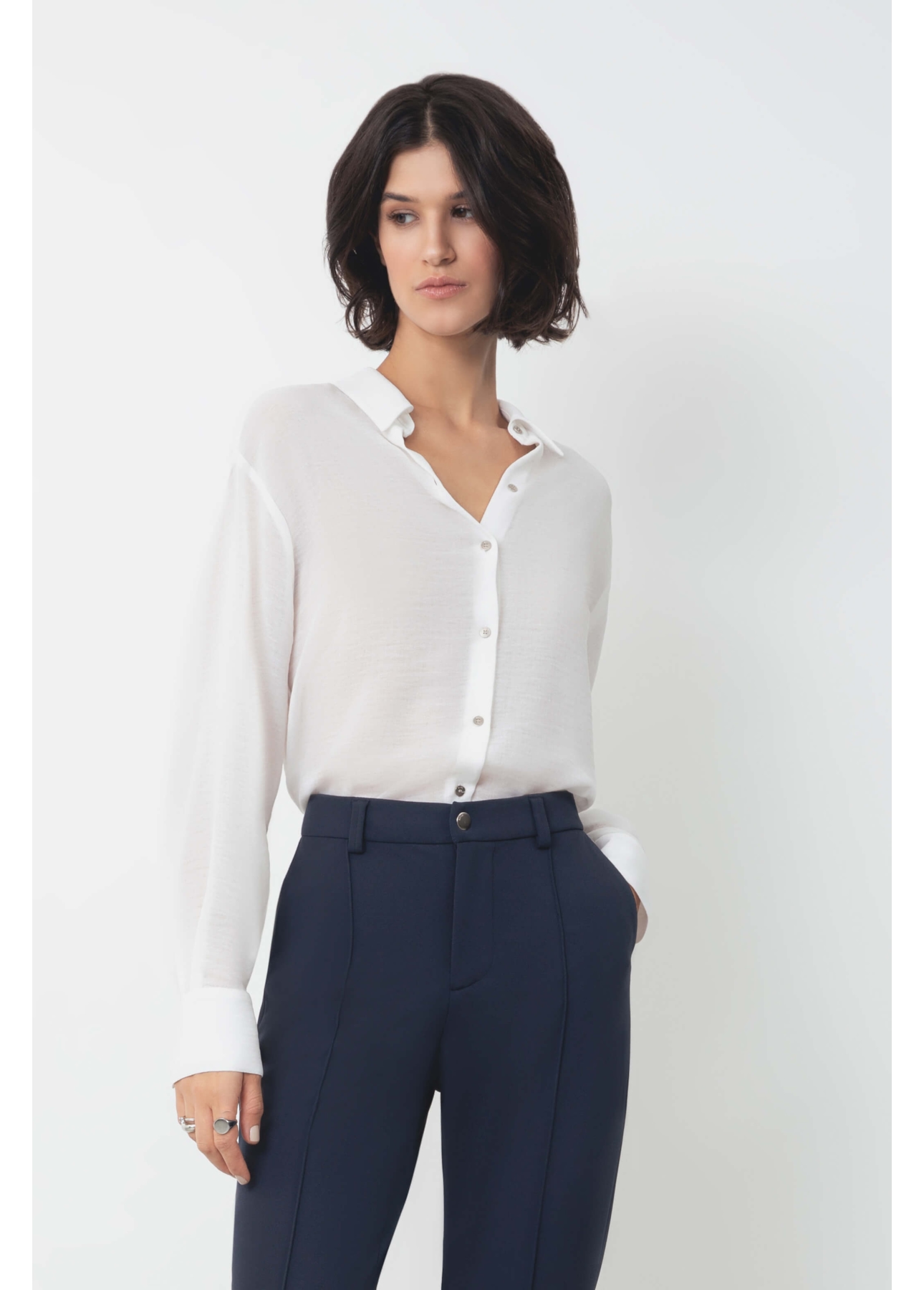 Camisa Georgette Oversized Ellus Off White