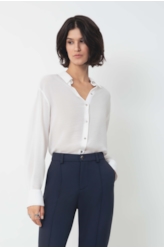 Camisa Georgette Oversized Ellus Off White
