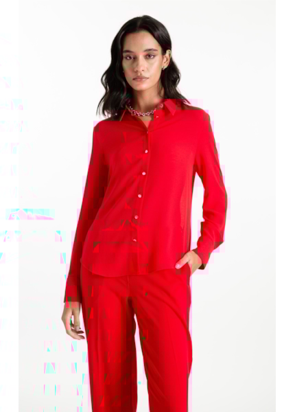 Camisa Georgette Petit Vermelho Vivo