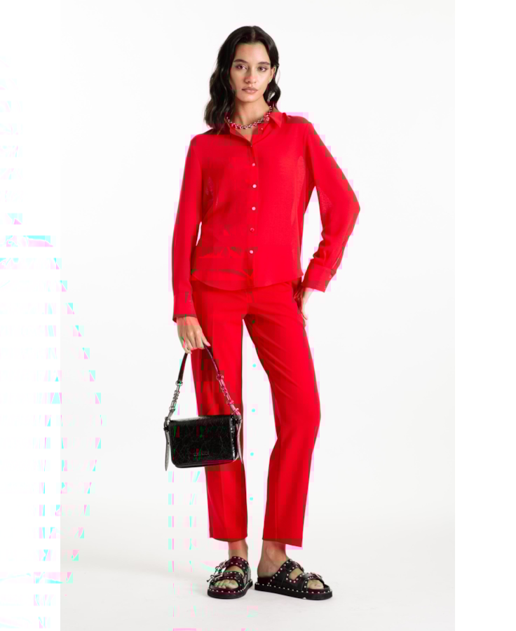 Camisa Georgette Petit Vermelho Vivo