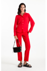 Camisa Georgette Petit Vermelho Vivo