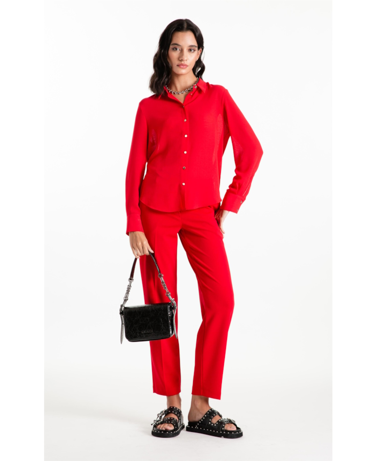 Camisa Georgette Petit Vermelho Vivo