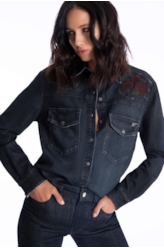 Camisa High Comfort Dark Indigo Escuro C/ Jato